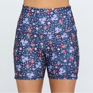 EVCR MIA SHORTS - NAVY PURPLE FLOWER W POCKETS Medium